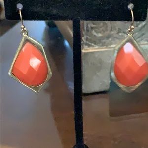 Orange & Gold Drop Earrings